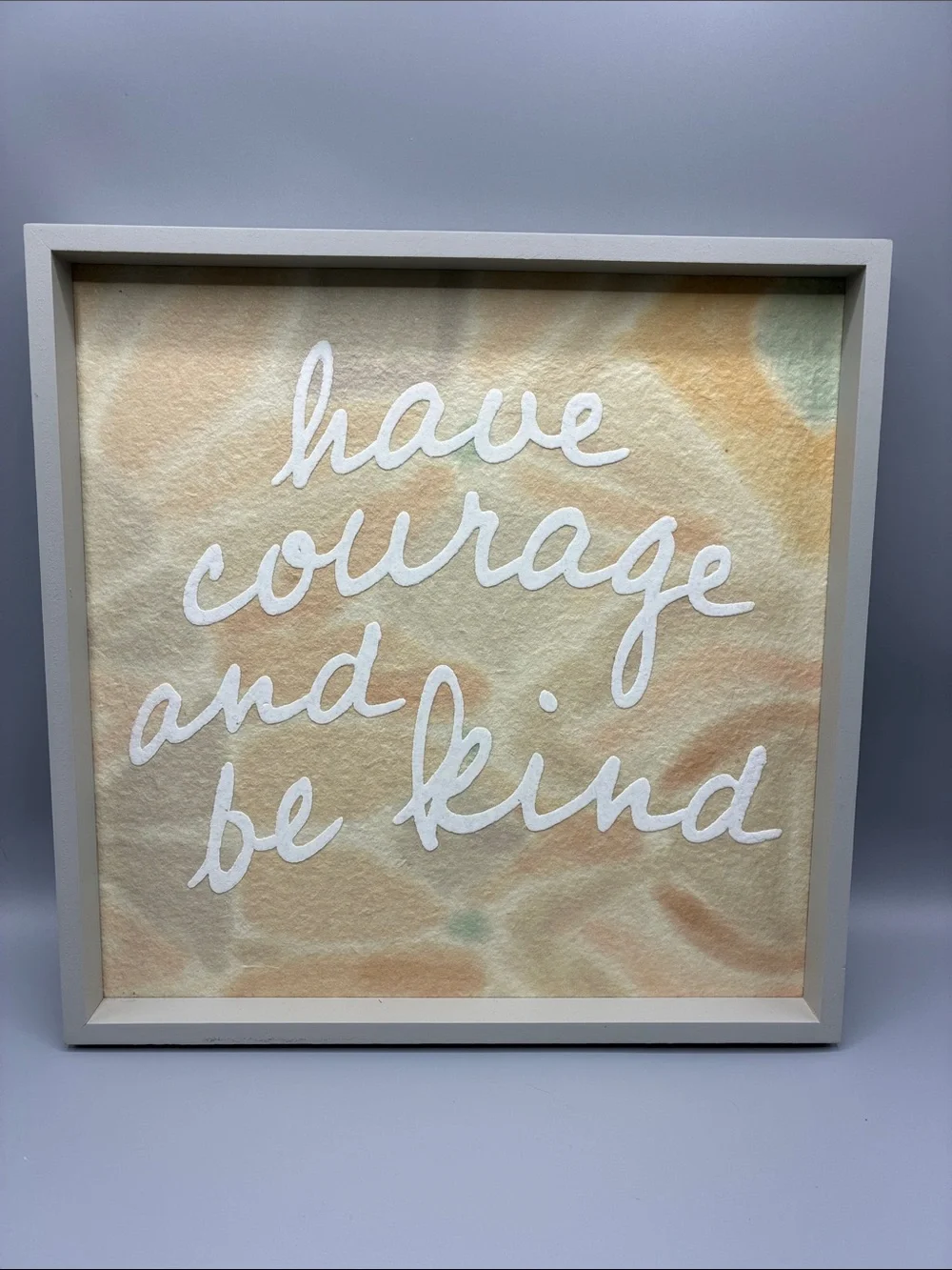 Have Courage and Be Kind Framed Wall Art - Neutral Peach White